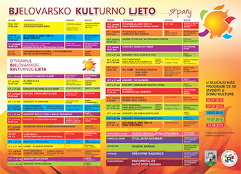 Bjelovarsko kulturno ljeto 2015. - program za srpanj